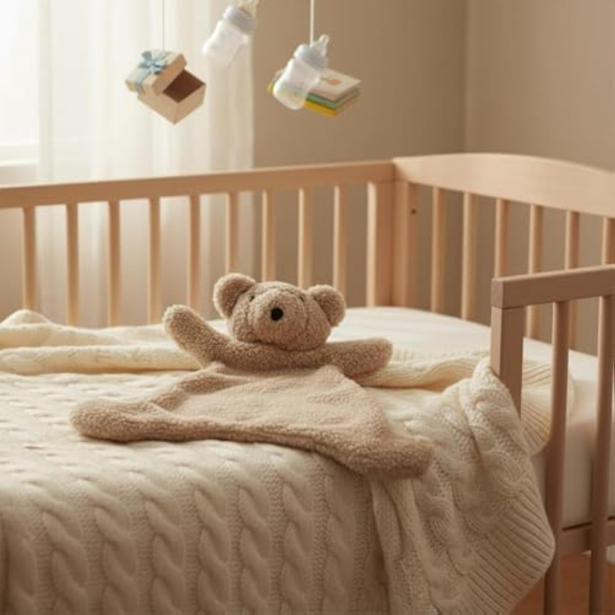 Soothing Bear Sleep Buddy Lovey Blanket, Coral Fleece